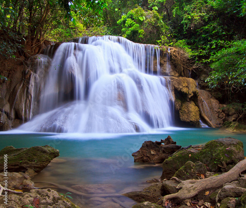 Huay Mae Kamin waterfall in Kanchanaburi province of Thailand