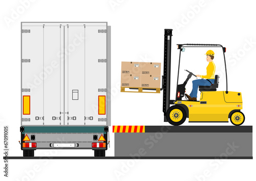 Forklift and trailer