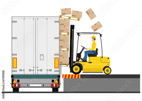 Forklift and trailer