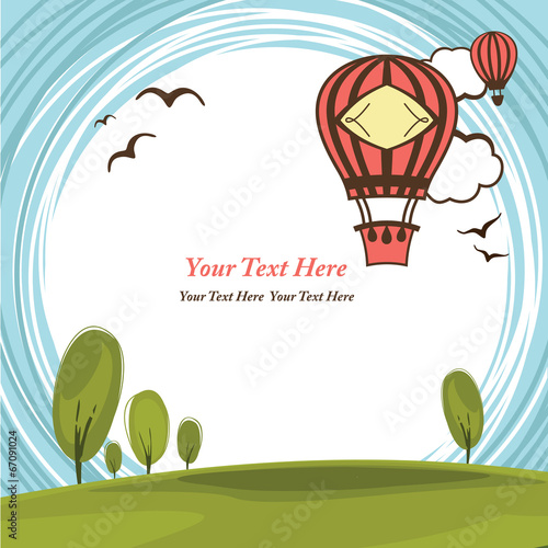 Frame with hot air balloon