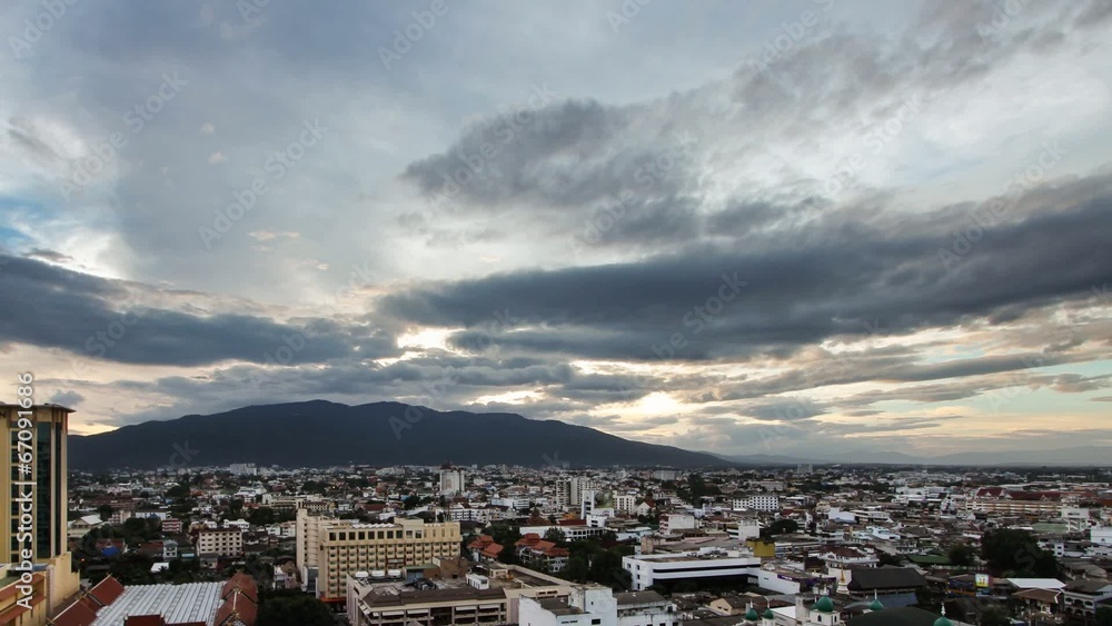 Sunset over Chiang Mai province Thailand. Time lapse. Sunset over Chiang Mai province Thailand. Time lapse.