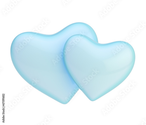 Pair of hearts composition isolated