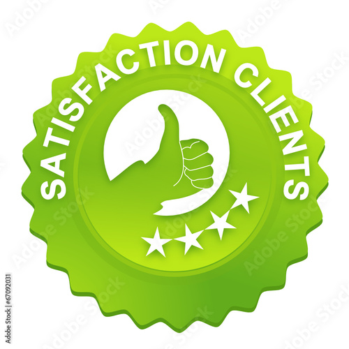 satisfaction clients sur bouton web denté vert