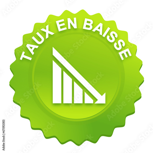 taux en baisse sur bouton web denté vert