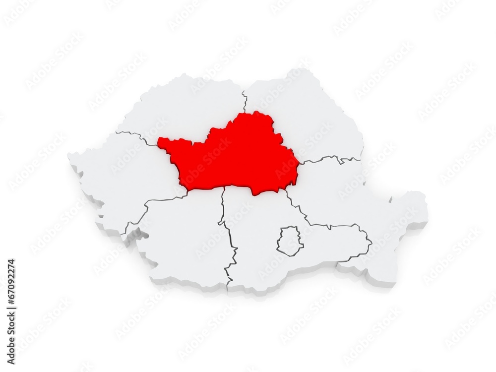 Map of Central Region Development Romania. Map of Central Region Development Romania.
