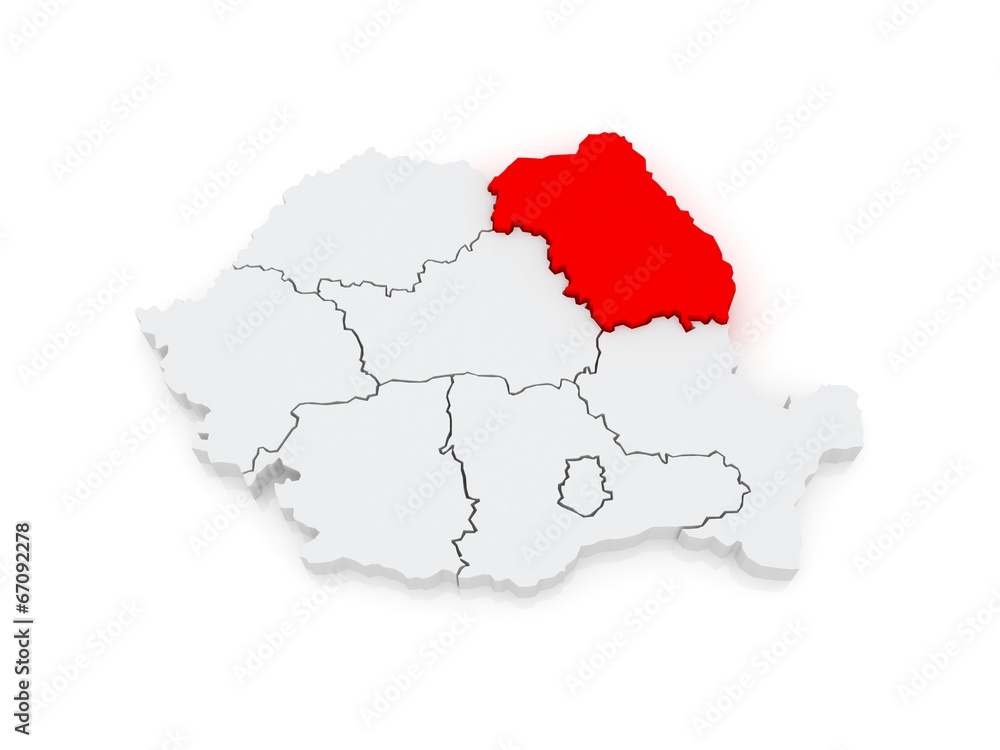 Map of Northeast Region Development Romania.