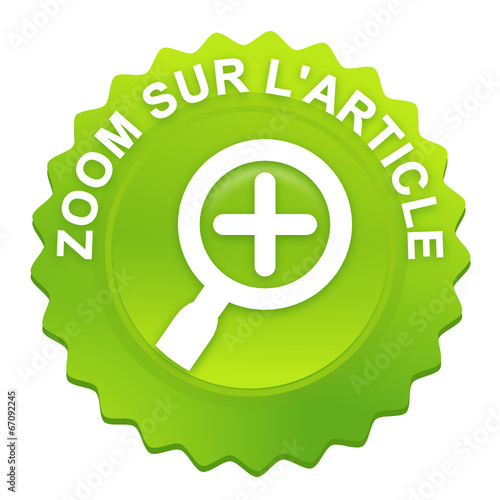 zoom sur l'article sur bouton web denté vert