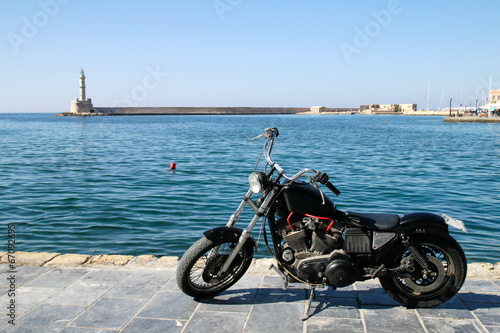 motorbike on quay