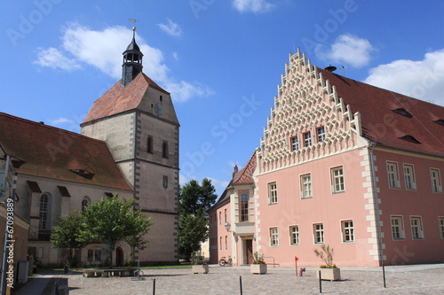 Rathaus und Stadtkirche in Mühlberg /Elbe
