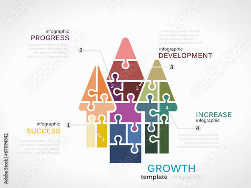 Growth infographic template with arrows