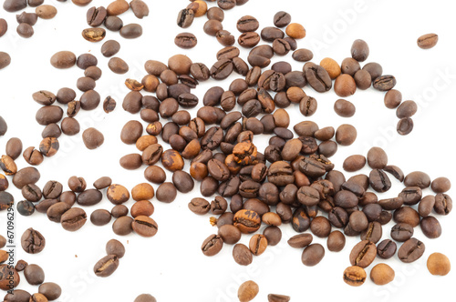 macro of raw coffee