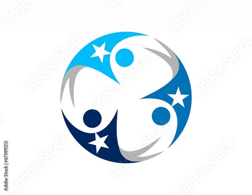 team work logo, education, celebration people icon symbol
