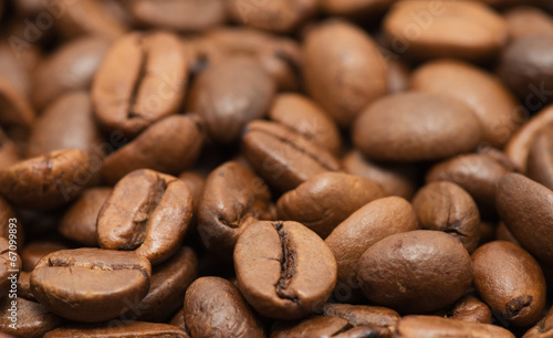 Closeup of coffee beans