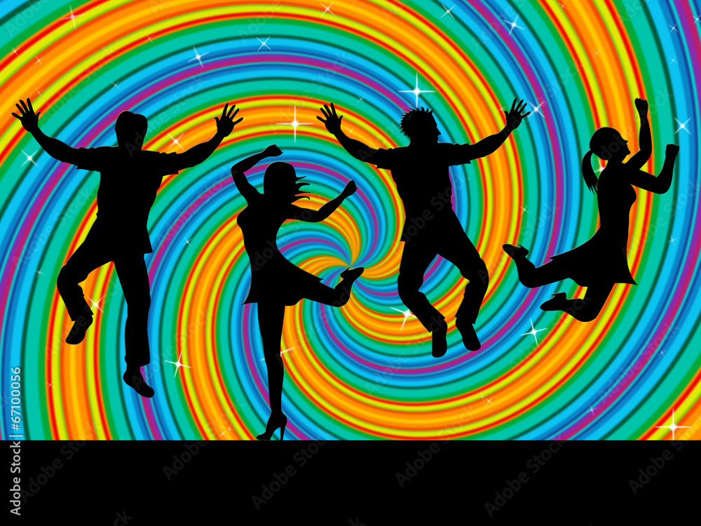 Obraz Jumping Joy Indicates Activity Wave And Swirl