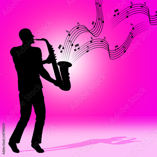 Saxophone Music Shows Sound Track And Acoustic