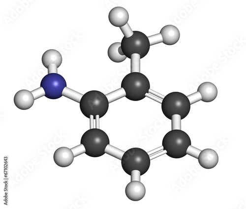 Toluidine (ortho-toluidine, 2-methylaniline) molecule. photo
