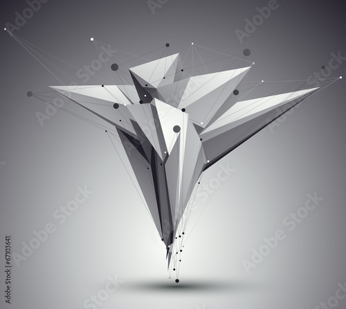 3D mesh modern style abstract background, origami futuristic tem