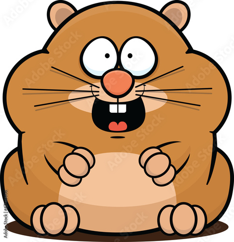 Cartoon Hamster Happy