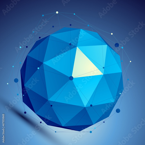 Blue 3D modern perspective abstract background, origami facet sp