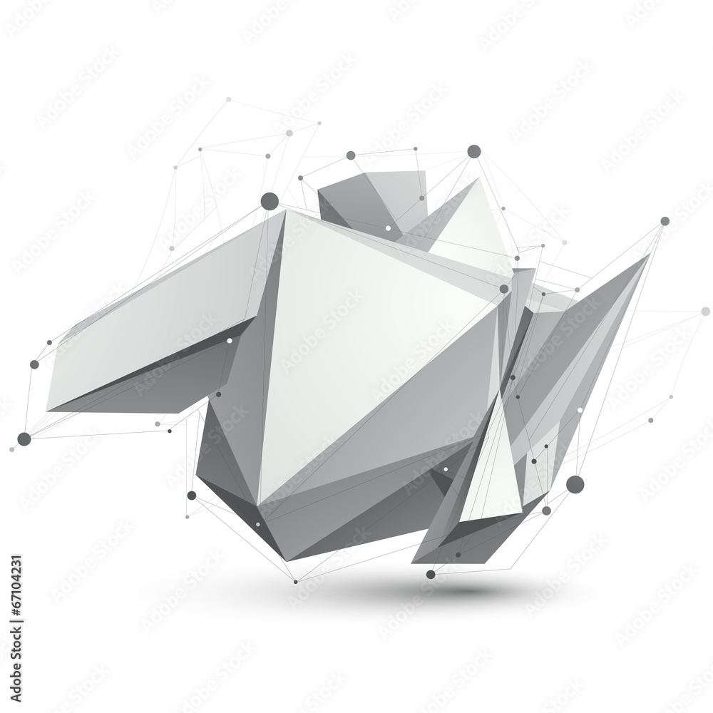 Triangular abstract grayscale 3D shape, vector digital eps8 latt Stock ...