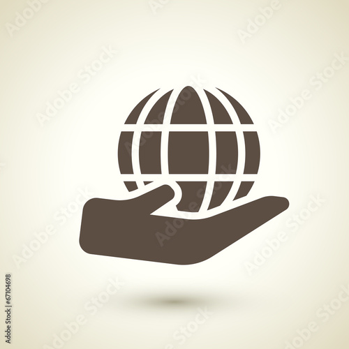 retro style global business icon
