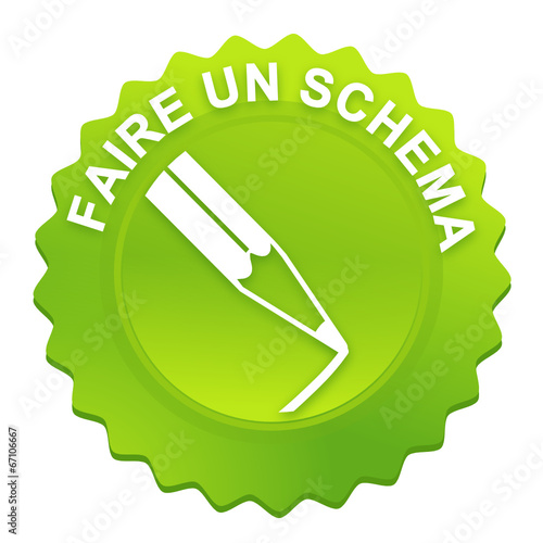 faire un schéma sur bouton web denté vert
