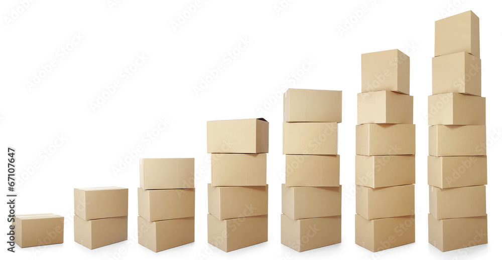 set piles of cardboard boxes set piles of cardboard boxes