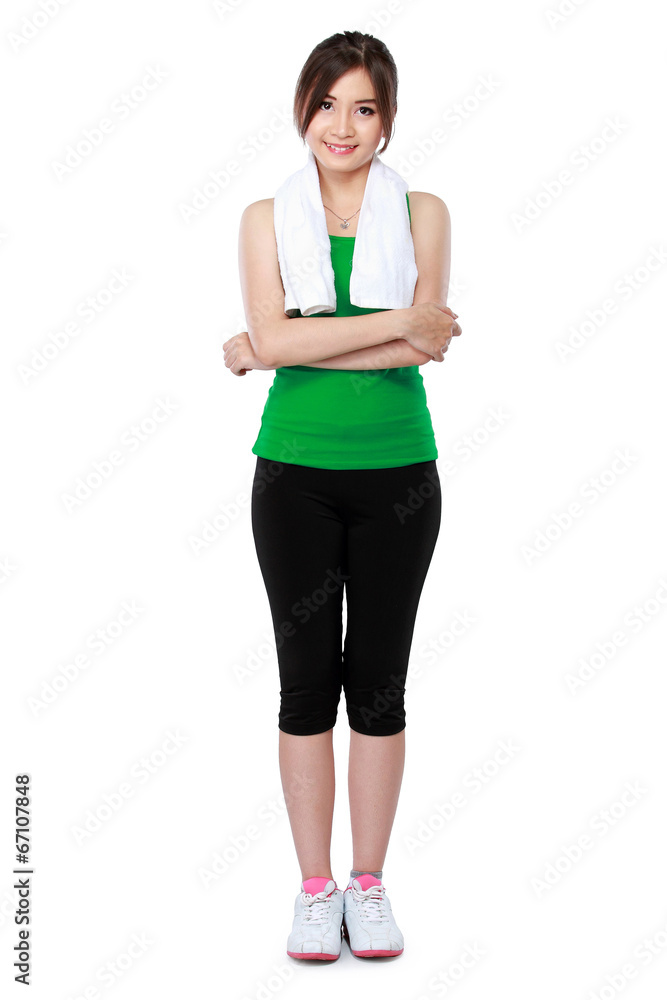 smiling portrait of asian sport woman smiling portrait of asian sport woman