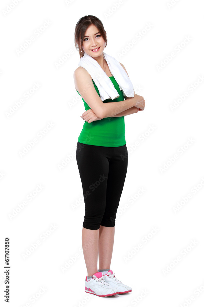 smiling portrait of asian sport woman smiling portrait of asian sport woman