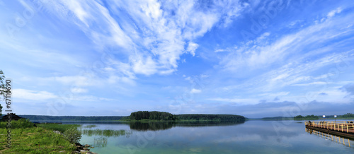 panorama of the lake with clouds © vladimircaribb