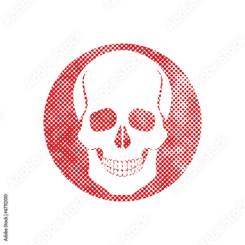 Skull vector icon with pixe...