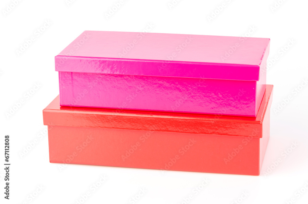 Pink box isolated white background Pink box isolated white background