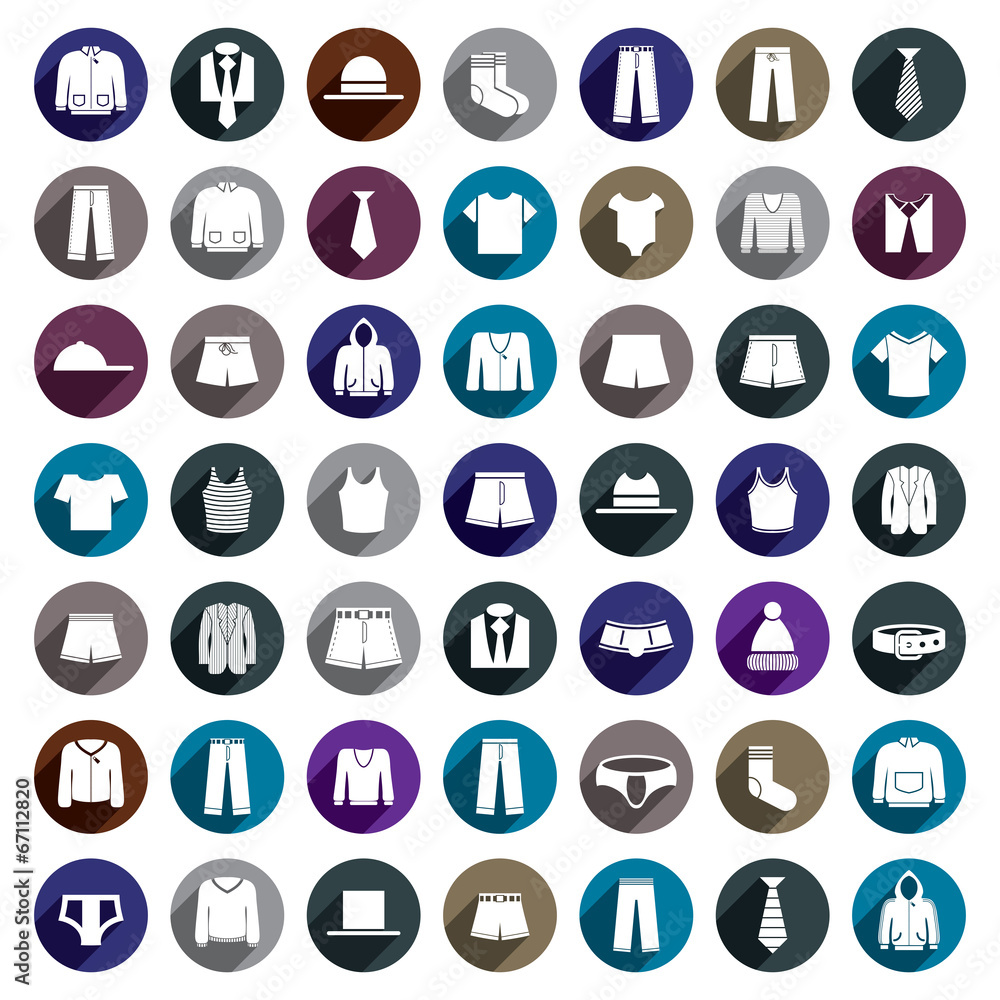 Man clothes vector icon set. Man clothes vector icon set.