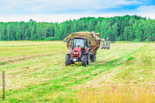 tractor with a hay