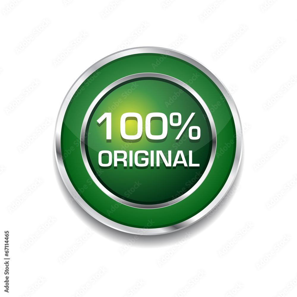 100 Percent Original Glossy Shiny Circular Vector Button 100 Percent Original Glossy Shiny Circular Vector Button