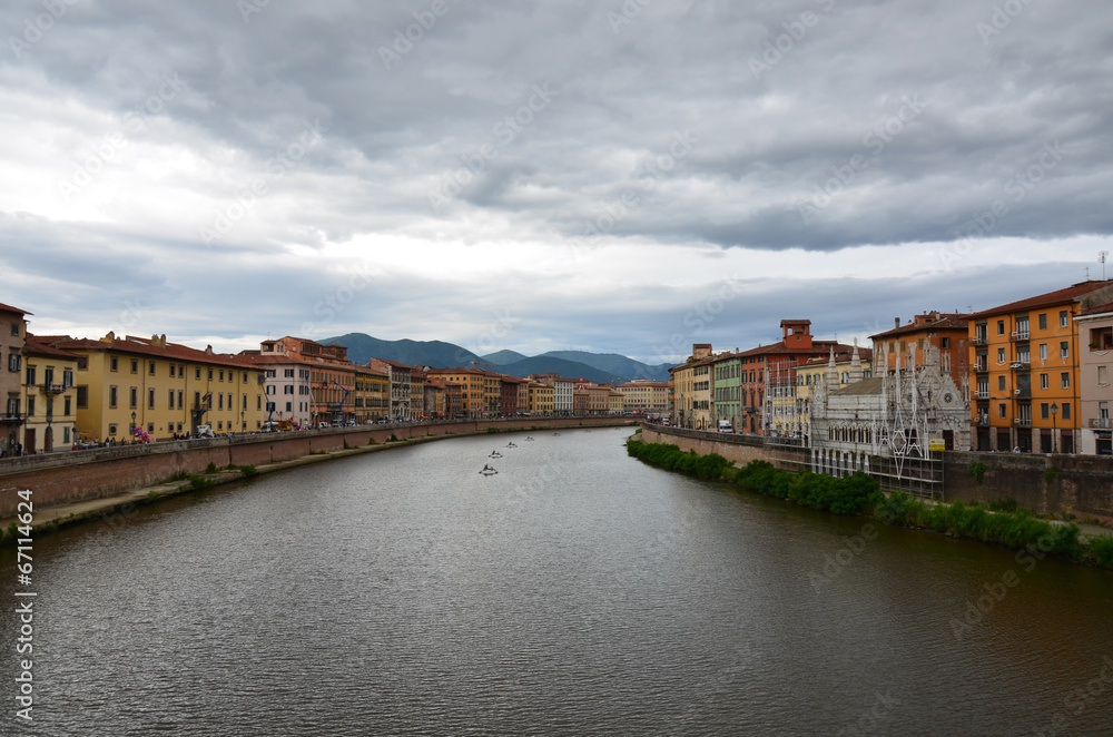 View of the medieval town of Pisa