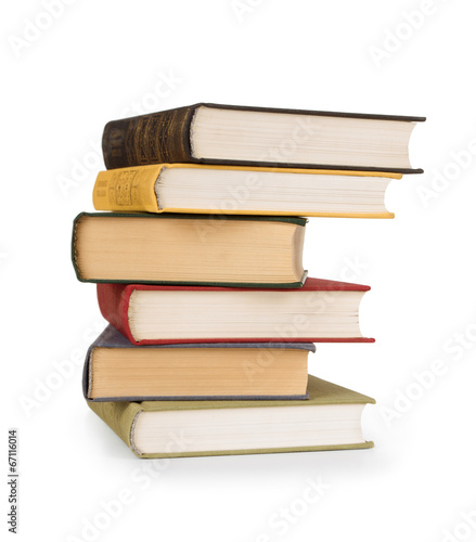 stacks of books isolated on white