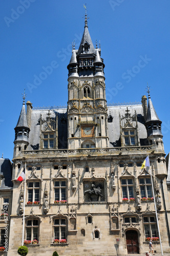 Picardie, the picturesque city hall of  Compiegne in Oise photo