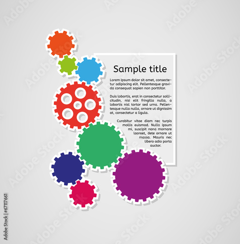 cogwheels and sample text infographics