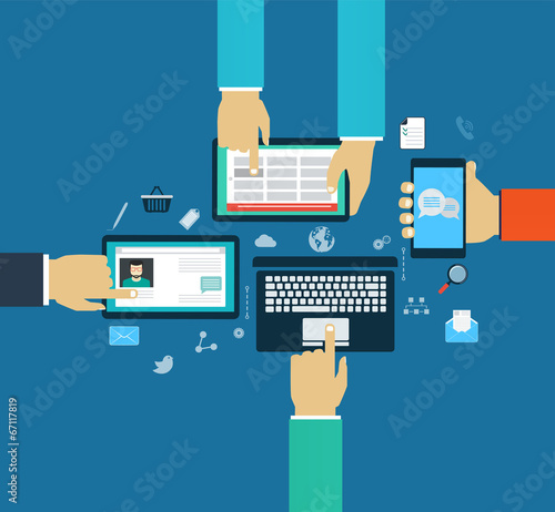 Interaction hands using mobile apps