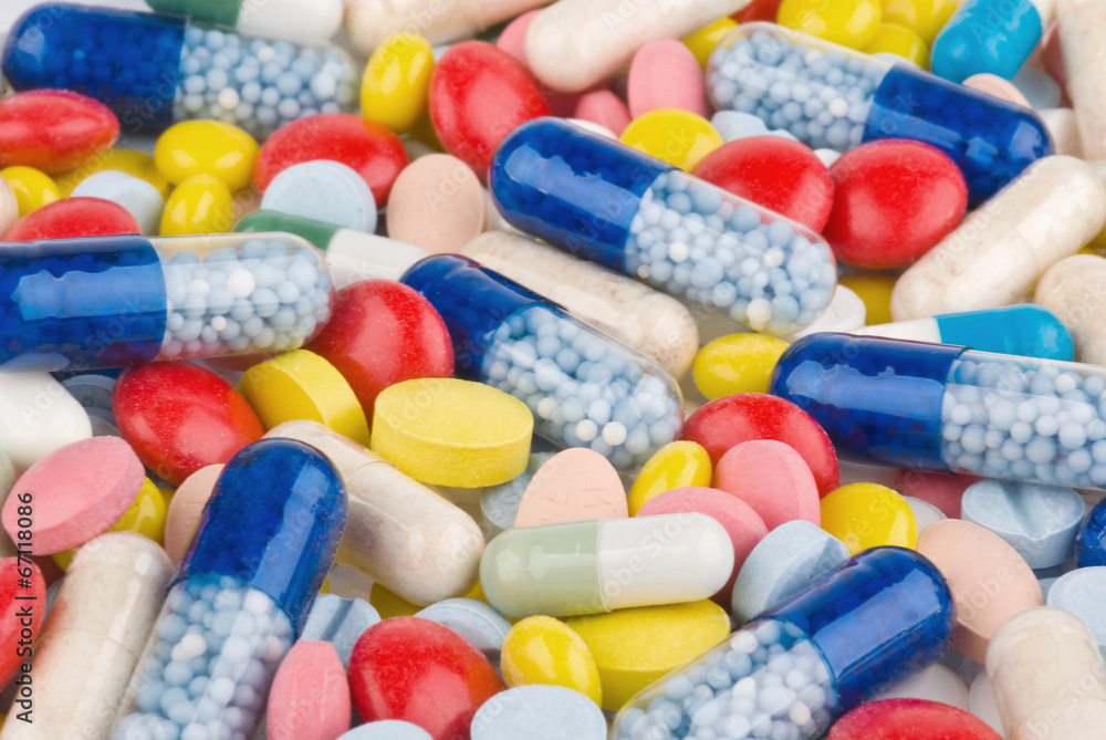 Color pills and capsules background Color pills and capsules background
