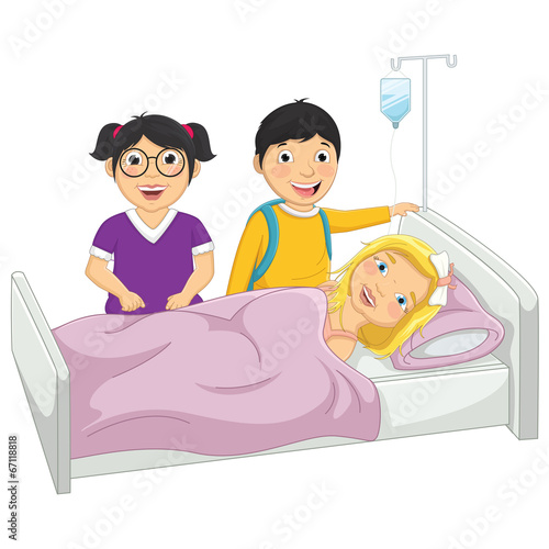 Kids in Hospital Vector Illustration photo