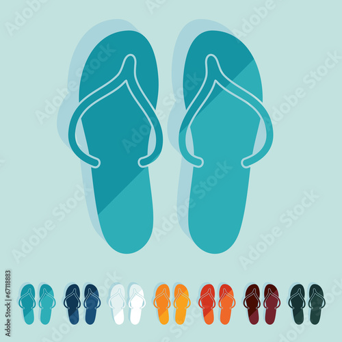 Flat design: slippers
