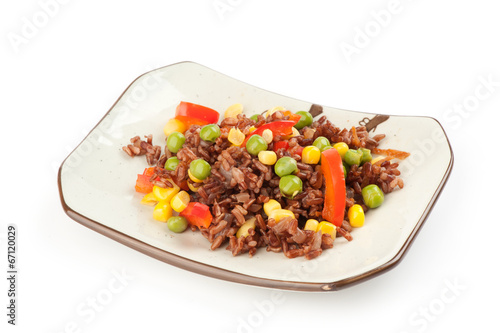 red rice with vegetables