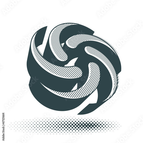 Abstract arrows vector symbol, vector graphic design template, v