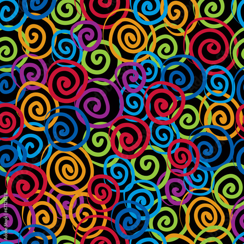 Seamless curls background  vector seamless pattern  colorful.