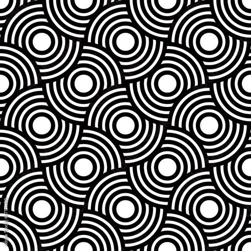 Seamless geometric pattern, simple vector black and white stripe