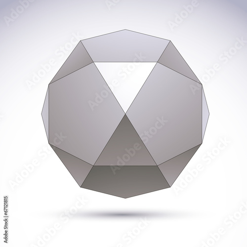 Vector abstract 3D object, design element template for technolog