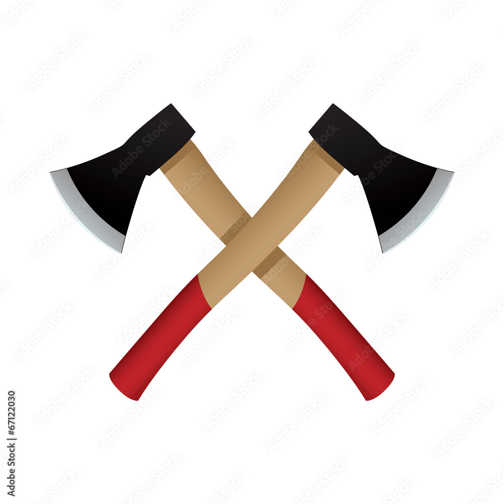 Two axes emblem, vector icon. Two axes emblem, vector icon.