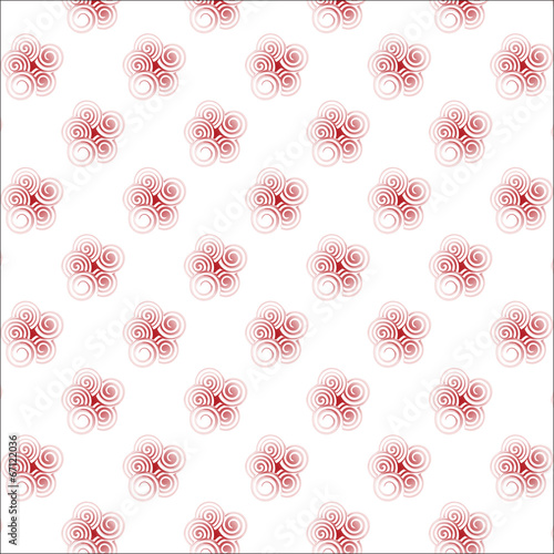 Seamless pattern with red spiral curls.